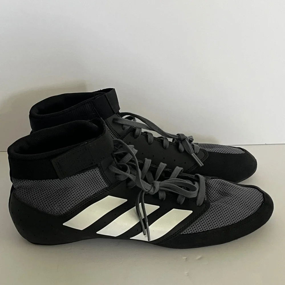 Adidas Mat Hog 2.0 Wrestling Shoes Men's 11.5 Black Gray White Athletic FZ5391